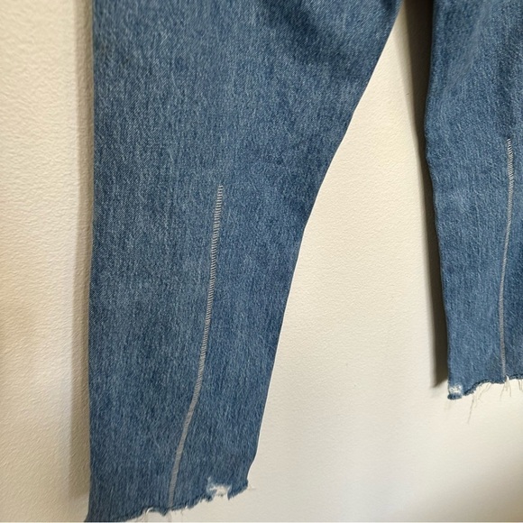 Trave Harper jeans time after time washed cropped straight raw hem distressed 28 - Picture 9 of 9